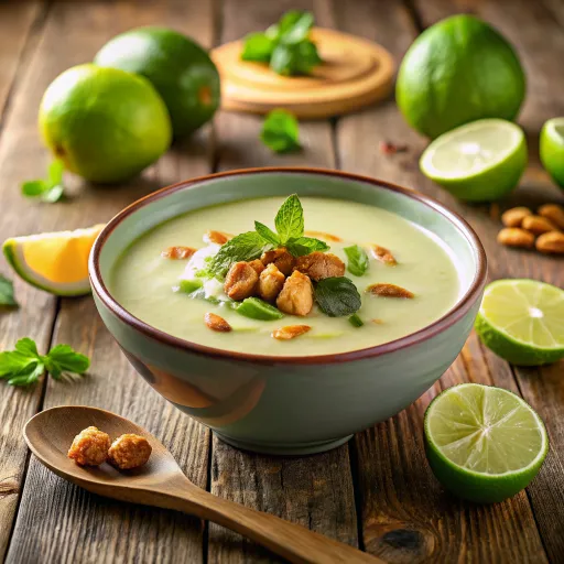 Kremowa zupa z awokado i świeżej kolendry